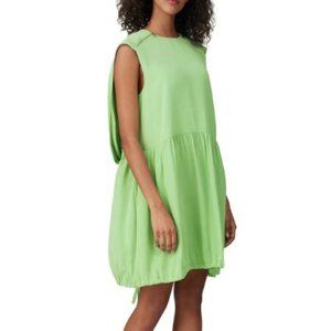 Tibi Sleeveless Eco Cape Dress Back Zipper Size 6 Green